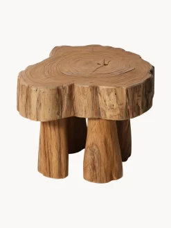 HKLIVING Taburete artesanal de madera de teca Log^ Pufs Y Otomanos|Pufs Y Otomanos