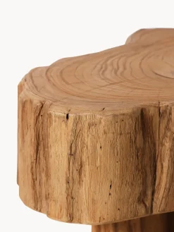 HKLIVING Taburete artesanal de madera de teca Log^ Pufs Y Otomanos|Pufs Y Otomanos