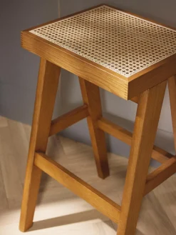 Westwing Collection Taburete de bar con tejido vienés Sissi