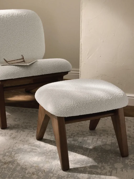 Westwing Collection Taburete en tejido bouclé Shenay^ Sillones Pequeños|Sillones