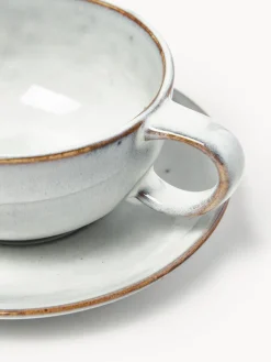 Broste Copenhagen Taza artesanal con platito