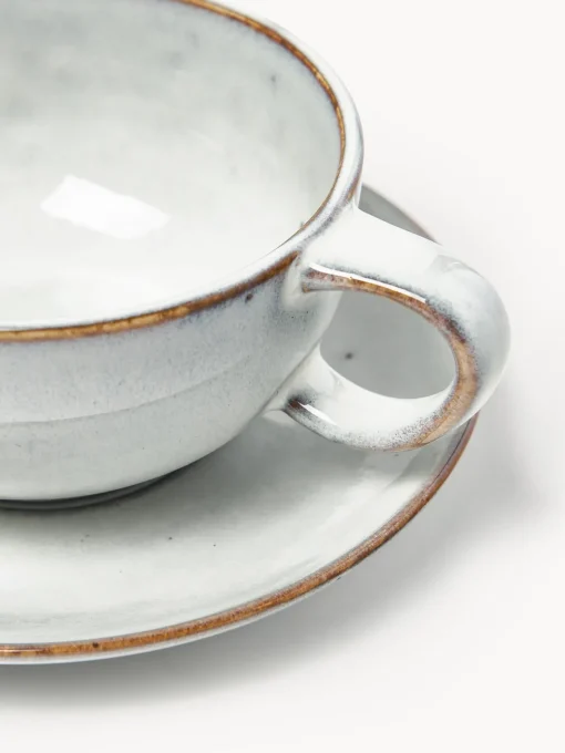 Broste Copenhagen Taza artesanal con platito