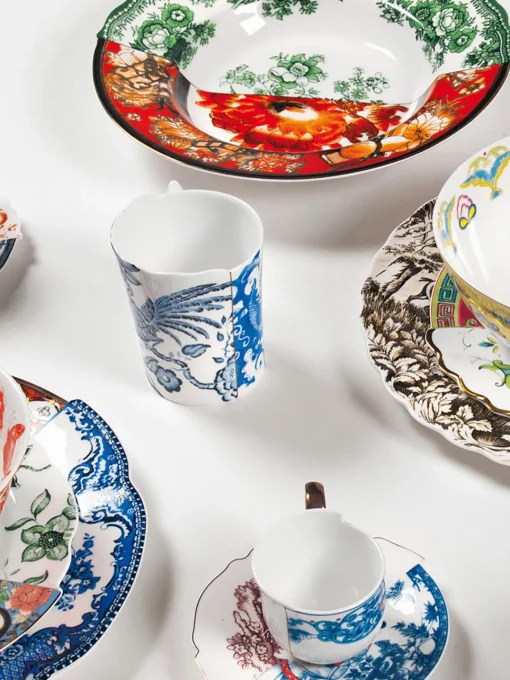SELETTI Taza con platito artesanales Hybrid