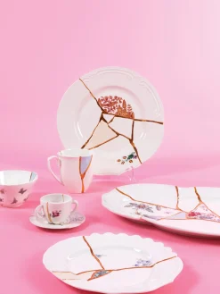 SELETTI Taza de café con platito Kintsugi