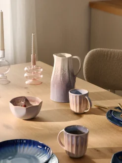 Westwing Collection Tazas artesanales con esmalte reactivo Vinci, 4 uds.