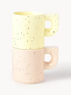 Westwing Collection Tazas artesanales de porcelana Aiko, 2 uds.