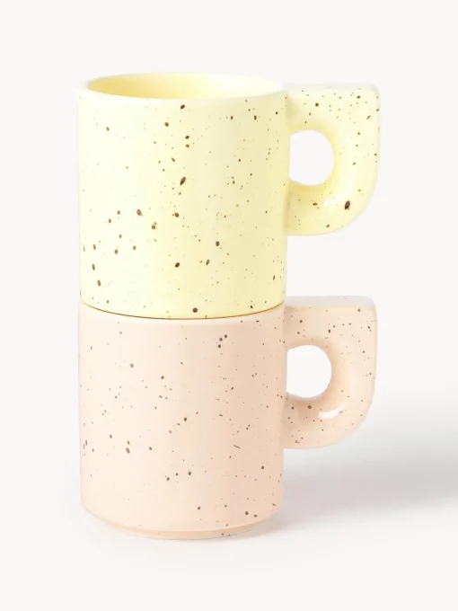Westwing Collection Tazas artesanales de porcelana Aiko, 2 uds.