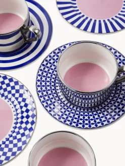 POLSPOTTEN Tazas con platitos artesanales Aunty, 4 uds.