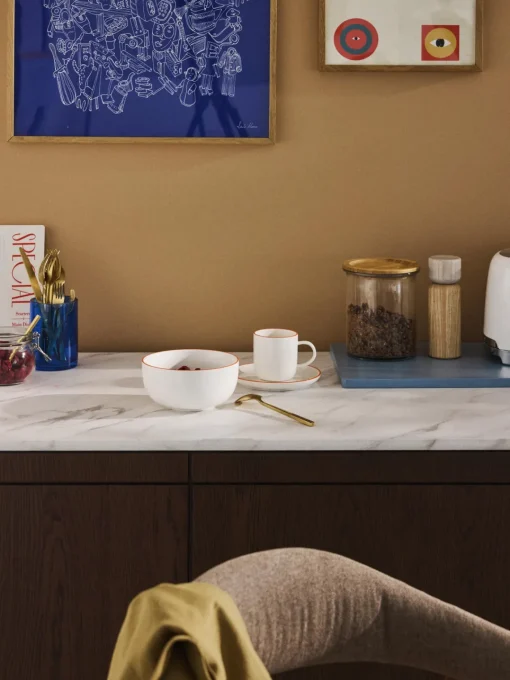 Westwing Collection Tazas con platitos de porcelana Facile, 2 uds.^ Tazas Y Mugs|Vajillas Completas