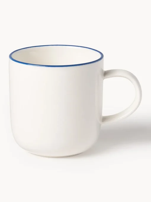 Westwing Collection Tazas con platitos de porcelana Facile, 2 uds.^ Tazas Y Mugs|Vajillas Completas