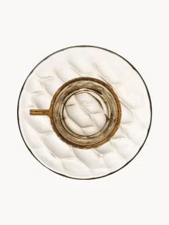 Kartell Tazas de café con platitos con relieves Jellies, 4 uds.