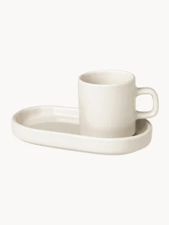 blomus Tazas de café espresso con platitos Pilar, 4 pzas.