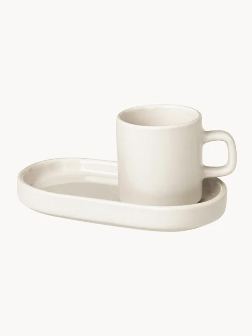 blomus Tazas de café espresso con platitos Pilar, 4 pzas.
