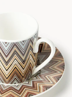 Missoni Tazas de té con platitos Jarris, 6 uds.
