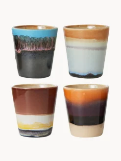 HKLIVING Tazas espresso artesanales con esmalte reactivo 70s, 4 uds.^ Tazas De Espresso|Vajillas Completas