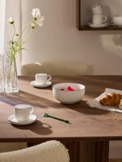 Westwing Collection Tazas espresso con platitos de porcelana Facile, 2 uds.^ Tazas De Espresso|Vajillas Completas
