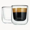 blomus Tazas espresso de doble vidrio Nero, 2 uds.