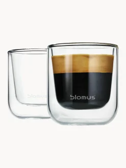 blomus Tazas espresso de doble vidrio Nero, 2 uds.
