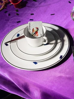 Meissen Tazas pequeñas con platitos de porcelana con borde platino pintado a mano Vitruv, 2 uds.^ Tazas Y Mugs|Vajillas Completas