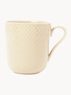 Lyngby Porcelaen Tetera de porcelana con relieves Rhombe, 1,9 L