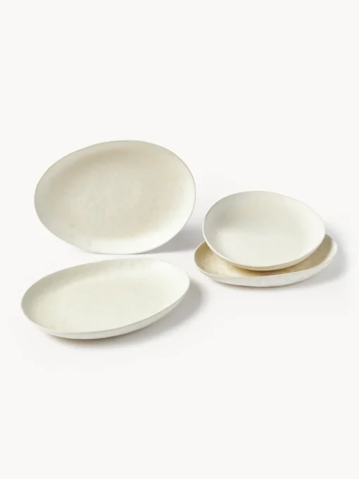 Westwing Collection Vajilla artesanal en forma orgánica Macey, 4 comensales (12 pzas.)^ Vajillas Completas|Menaje De Mesa