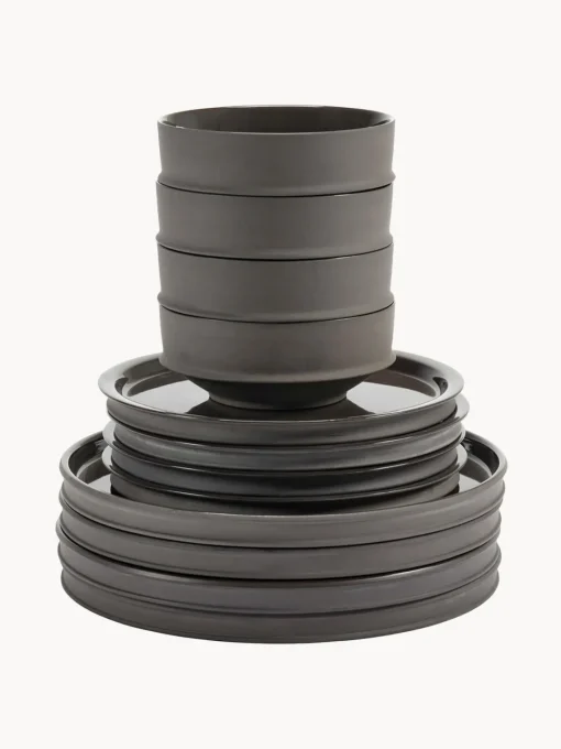 SERAX Vajilla de porcelana con esmalte reactivo Dune, 4 comensales (12 pzas.)^ Vajillas Completas|Menaje De Mesa