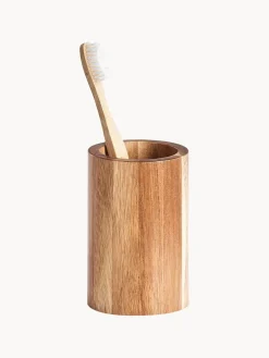 Vaso cepillo de dientes de madera de acacia Wood