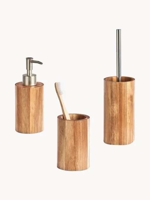 Vaso cepillo de dientes de madera de acacia Wood