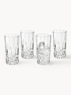 Westwing Collection Vasos altos con relieve de cristal George, 4 uds.