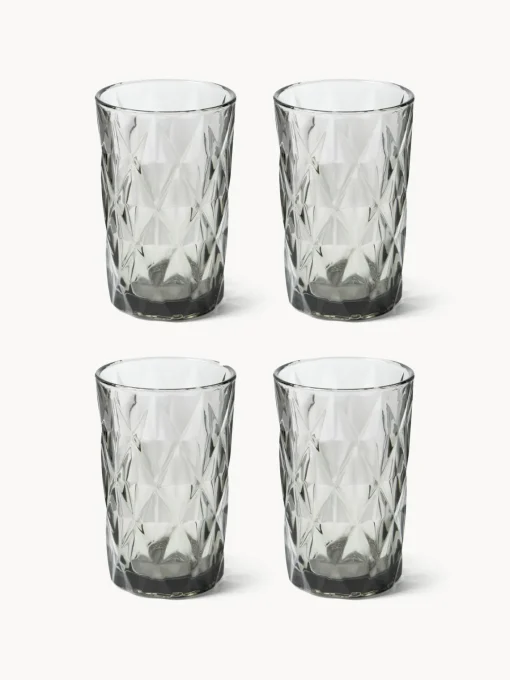 Westwing Collection Vasos altos con relieves Colorado, 4 uds.^ Copas De Cóctel|Vajillas Completas