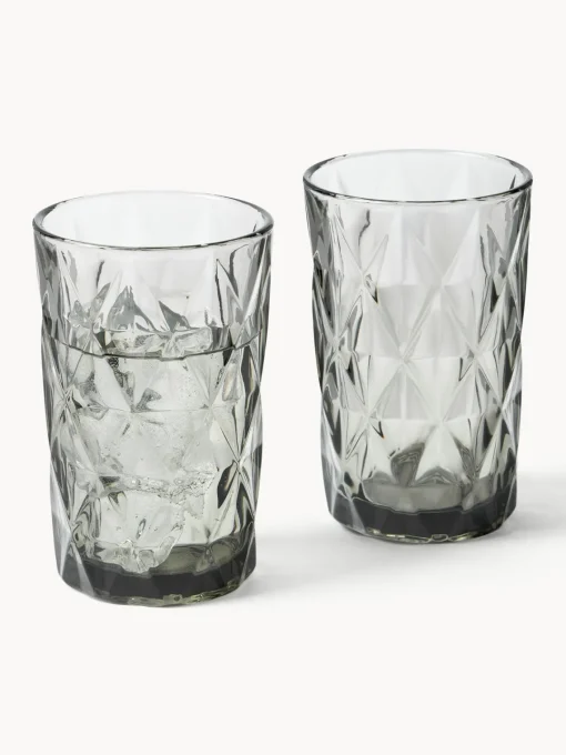 Westwing Collection Vasos altos con relieves Colorado, 4 uds.^ Copas De Cóctel|Vajillas Completas