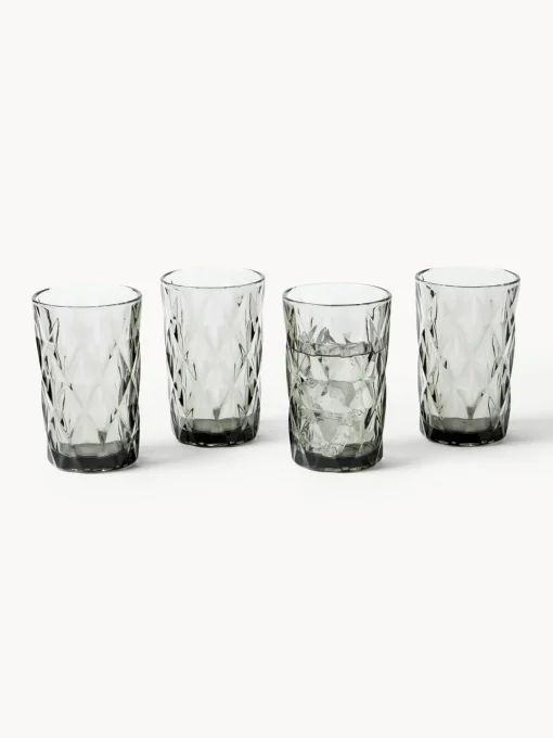 Westwing Collection Vasos altos con relieves Colorado, 4 uds.^ Copas De Cóctel|Vajillas Completas