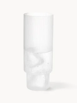 Ferm Living Vasos altos soplados con relieve Ripple, 4 uds.