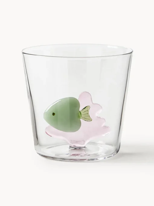 ICHENDORF Vasos de agua artesanales Marine Garden, 6 uds.
