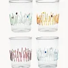 Zafferano Vasos de agua artesanales Quattro Stagioni, 4 uds.