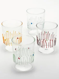Zafferano Vasos de agua artesanales Quattro Stagioni, 4 uds.