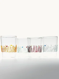 Zafferano Vasos de agua artesanales Quattro Stagioni, 4 uds.