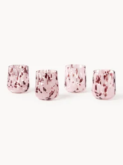 Westwing Collection Vasos de agua artesanales con estampado de lunares Oakley, 4 uds.^ Vasos|Vajillas Completas