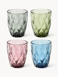 Westwing Collection Vasos de agua con patrón texturizado Colorado, 4 uds.^ Vasos|Vajillas Completas