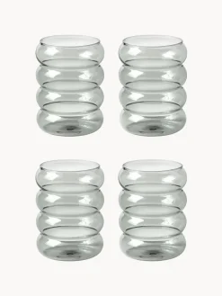 Westwing Collection Vasos de agua soplados Bubbly, 4 uds.^ Vasos|Vajillas Completas