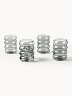 Westwing Collection Vasos de agua soplados Bubbly, 4 uds.^ Vasos|Vajillas Completas