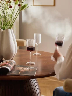 Westwing Collection Vasos de agua soplados con borde dorado Aleo, 4 uds.^ Copas De Vino|Vajillas Completas