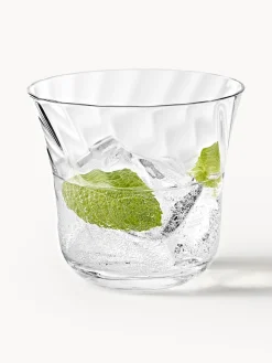 Westwing Collection Vasos de agua soplados Swirl, 4 uds.^ Vasos|Vajillas Completas