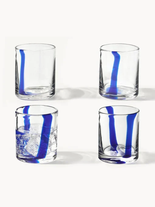 Westwing Collection Vasos de agua soplados Taha, 4 uds.