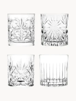 RCR Vasos old fashioned de cristal con relieve Bichiera, 4 uds.