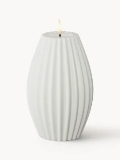 Deluxe Homeart Vela LED artesanal Round Stripe, 15 cm