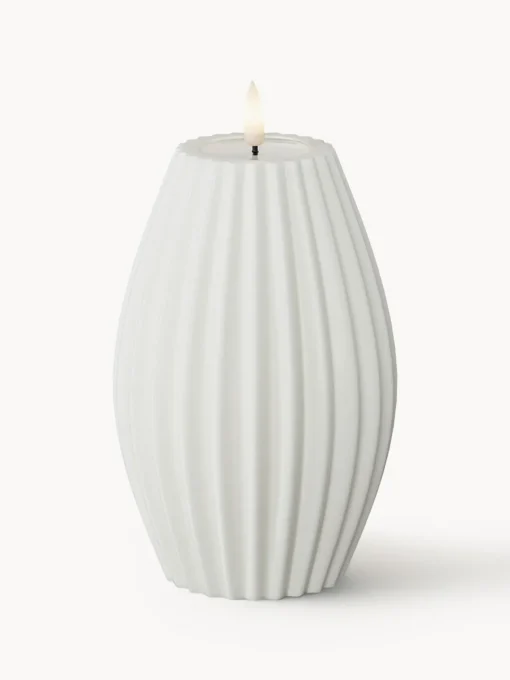 Deluxe Homeart Vela LED artesanal Round Stripe, 15 cm