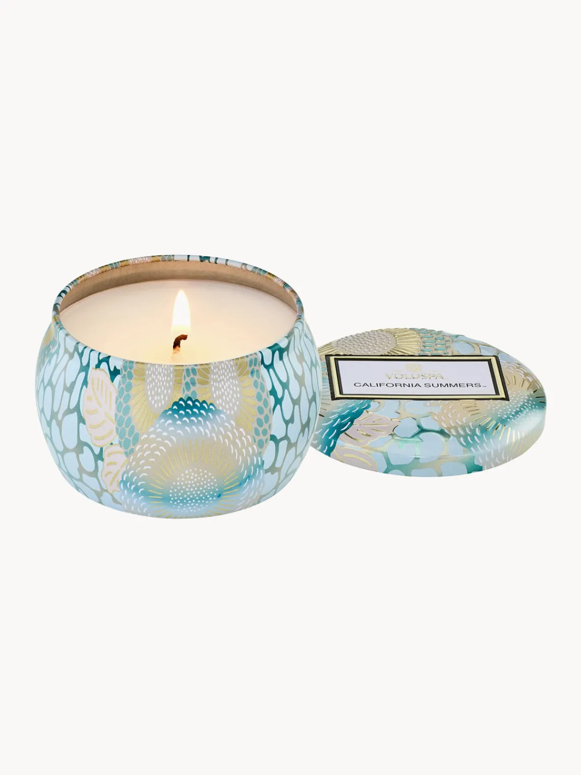 Voluspa Vela perfumada artesanal California Summers (sal marina, vainilla cálida, madera de teca)