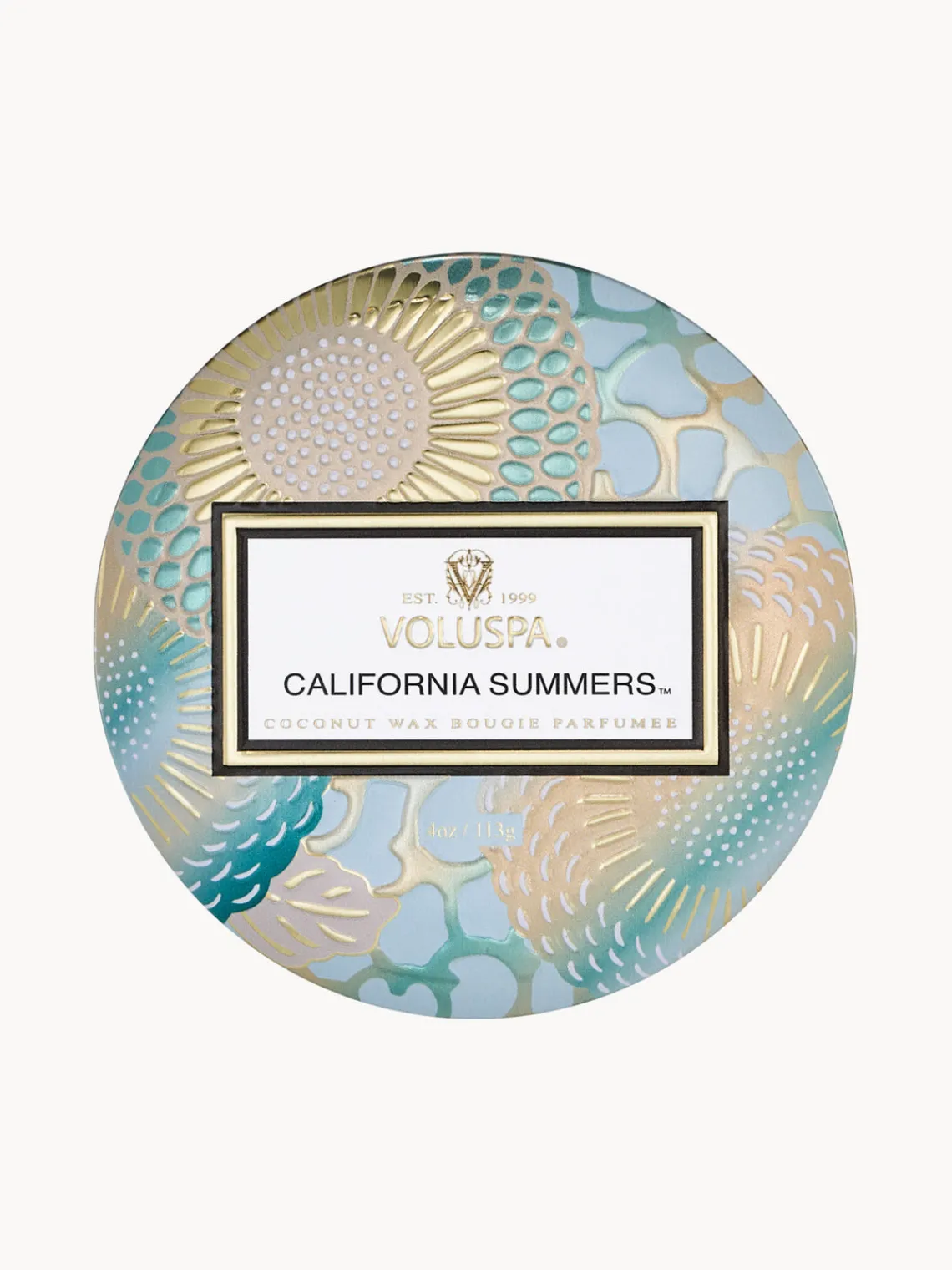 Voluspa Vela perfumada artesanal California Summers (sal marina, vainilla cálida, madera de teca)