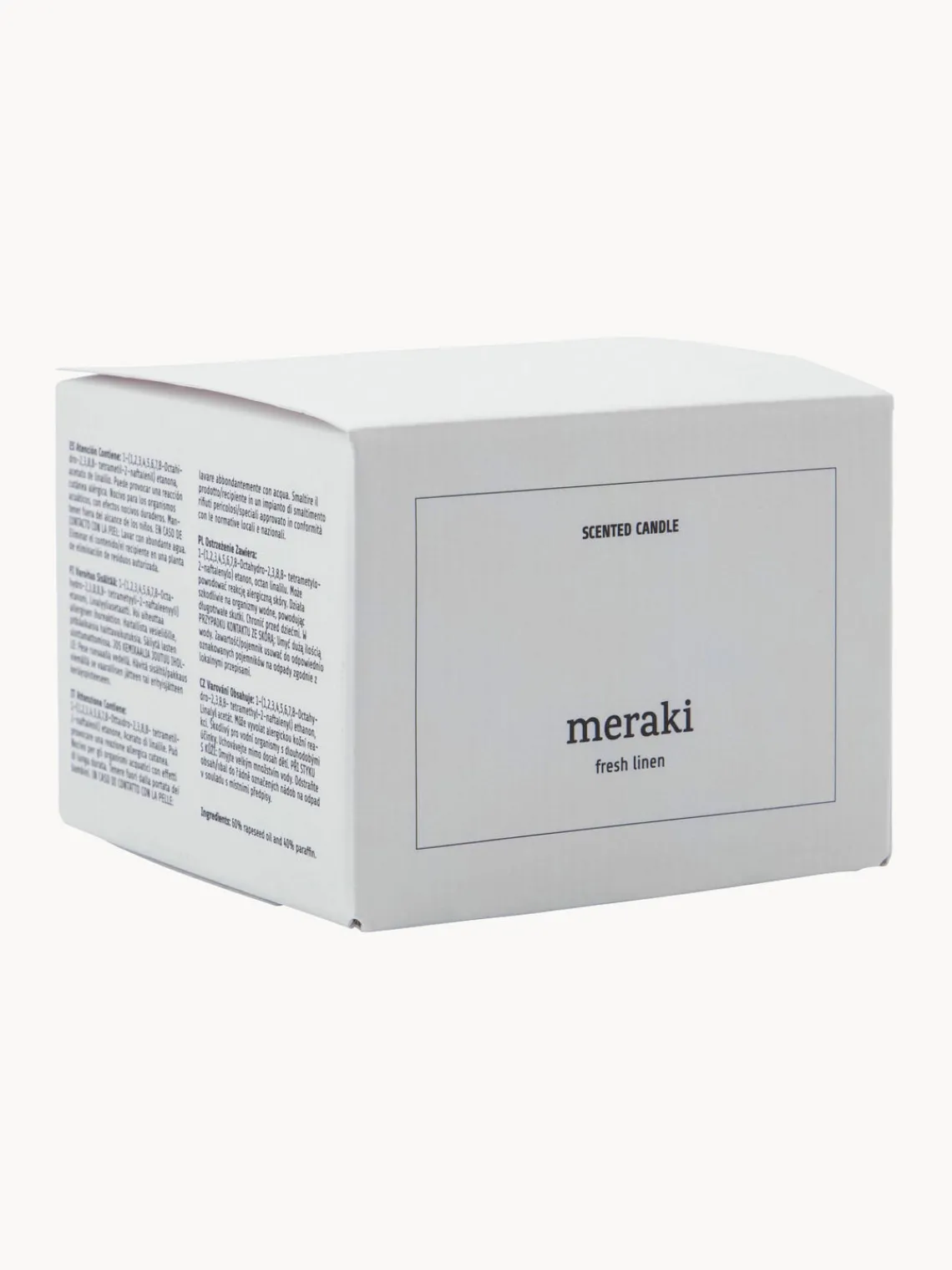Meraki Vela perfumada de tres mechas Fresh Linen (Jasmine & Rose)^ Velas Perfumadas|Jarrones